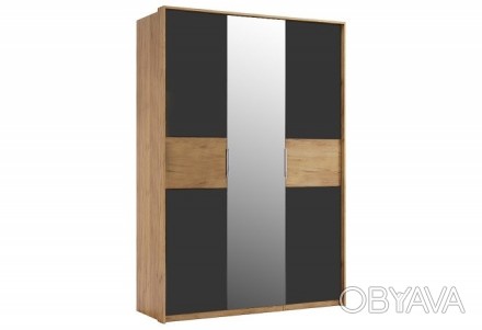 
Шкаф Рамона трехдверный с зеркалами выполнена в необычном дизайне. Цвет "дуб кр. . фото 1
