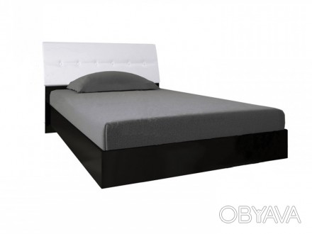 Ліжко з м'якою спинкою Миро-Марк Terra 140х200 см Білий Глянець/Чорний Мат
Колек. . фото 1