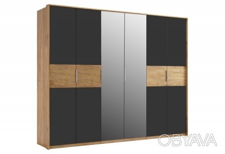 
Шестидверный шкаф Рамона с зеркалами выполнена в необычном дизайне. Цвет "дуб к. . фото 1
