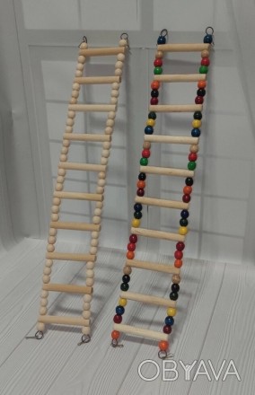 Гибкая лестница-трансформер для птиц, белая XSРазместив деревянную лесенку, вы н. . фото 1