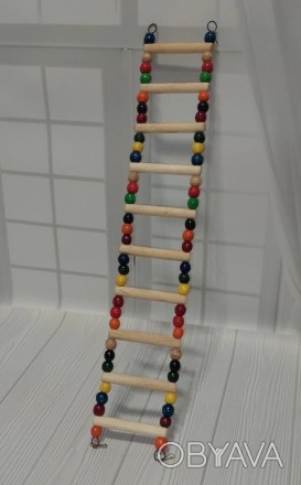 Гибкая лестница-трансформер для птиц, цветная XS Разместив деревянную лесенку, в. . фото 1