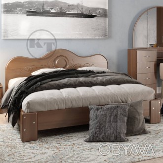 Кровать-150 МДФ Компанит - удобная и практичная мебель для дома, характеризующая. . фото 1