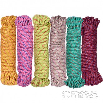 Веревка бытовая плетеная используется для сушки белья, ручной и машинной упаковк. . фото 1
