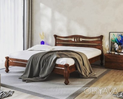 Ліжко з масива вільхи. З ламелями. Фарбування італійськими поліуретановими лакам. . фото 1