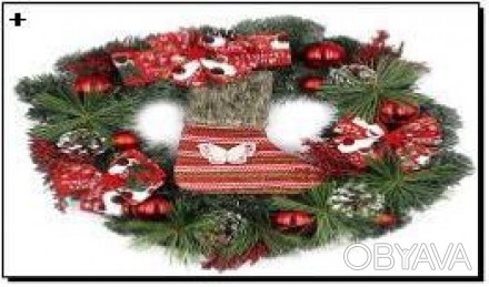  Товар на сайте >>>Венок новогодний "Christmas" D40см 1шт/этик Оптовая Торговая . . фото 1