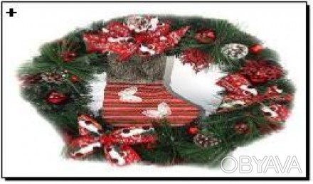  Товар на сайте >>>Венок новогодний "Christmas" D50см 1шт/этик Оптовая Торговая . . фото 1
