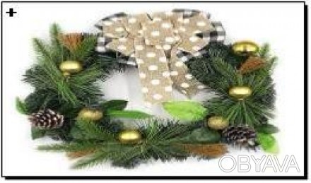  Товар на сайті >>>Вінок новорічний "Золоті кульки" D30см 1шт/етик Оптова Торгов. . фото 1