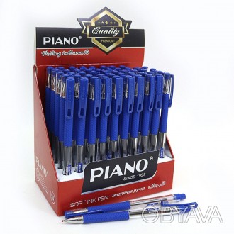  Товар на сайте >>>Ручка масляная "Piano" синяя, грип, 50шт/этик. Оптовая Торгов. . фото 1