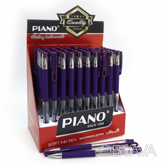  Товар на сайте >>>Ручка масляная "Piano" фиолетовая, грип, 50шт/этик. Оптовая Т. . фото 1