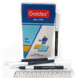 Товар на сайте >>>Ручка масляная Goldex Granite Индия Black 0,7мм с грипом, 50ш. . фото 1