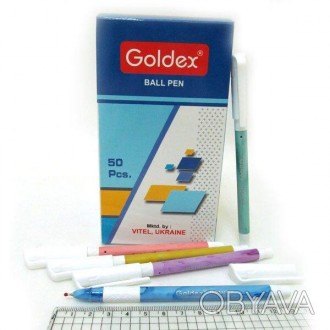  Товар на сайте >>>Ручка масляная Goldex Granite Индия Blue 0,7мм с грипом, 50шт. . фото 1
