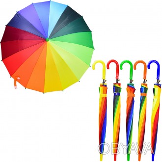 Зонт детский радуга, 16 спиц, R=50 см /60-5/ Работаем с 2011 годаБлагодаря больш. . фото 1