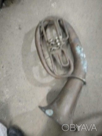 трубу музыкальная, латунь, состояние на фото, производство ссср 1954г. . фото 1