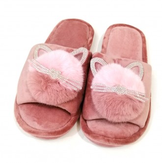 Тапочки женские розовые с мехом.
Домашняя обувь в интернет-магазине Modnato4ka.c. . фото 3