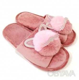 Тапочки женские розовые с мехом.
Домашняя обувь в интернет-магазине Modnato4ka.c. . фото 1