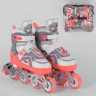 Ролики 1077-S Best Roller /размер 30-33/ цвет – КОРАЛЛОВЫЙ (6) колёса PU, ПЕРЕДН. Днепр. фото 1 Ролики 1077-S Best Roller /размер 30-33/ цвет – КОРАЛЛОВЫЙ (6) колёса PU, ПЕРЕДН. Днепр. фото 1