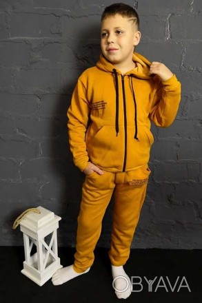 Детский спортивный костюм однотонный с накатом (полотно 3-х нить на флисе).
В ко. . фото 1