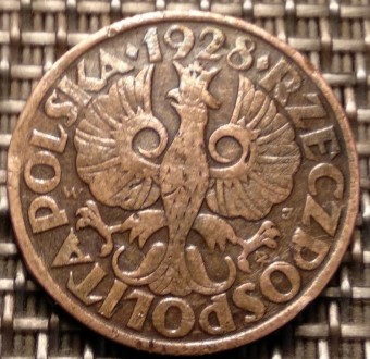 Польща. 5 грошей 1928 г.. . фото 2