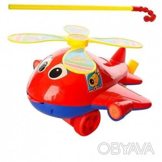 Каталка Вертолет на палке будет интересна деткам, которые только научились ходит. . фото 1