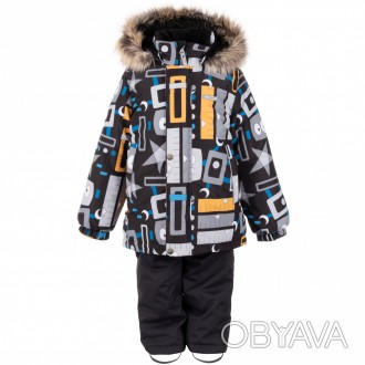 Зимний комплект для мальчика Lenne Ron 21320B-3900. Курточка имеет принт "роботы. . фото 1