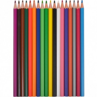 Набір кольорових олівців на 18 кольорів в картонній упаковці. На вигин трохи "ел. . фото 3