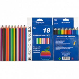 Набір кольорових олівців на 18 кольорів в картонній упаковці. На вигин трохи "ел. . фото 2