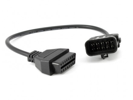 Переходник с OBD2 16pin мама на Opel 10pin папа. Ровно. фото 1