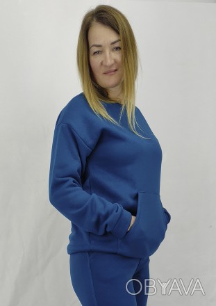 Стильный и современный свитшот с карманами, модель с опущеным плечом и мягкими р. . фото 1