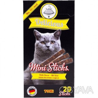 Лакомство для котов TOMi Delicious Mini Sticks Cheese – это настоящий мясной дел. . фото 1