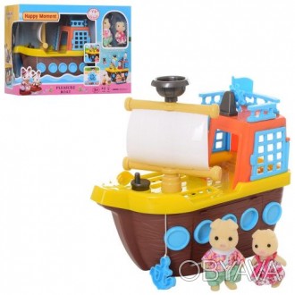 Уценка. (надорван блистер) Игровой набор "Корабль" с флоксовыми игрушками животн. . фото 1