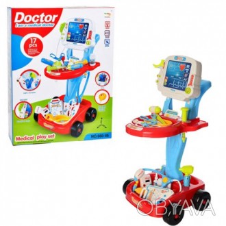 Игровой набор доктора представляет собой яркий медицинский столик на колёсах (41. . фото 1