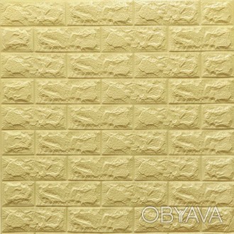 Самоклеюча декоративна 3D панель жовто-пісочна цегла 700x770x7мм (009-7)
Декорат. . фото 1