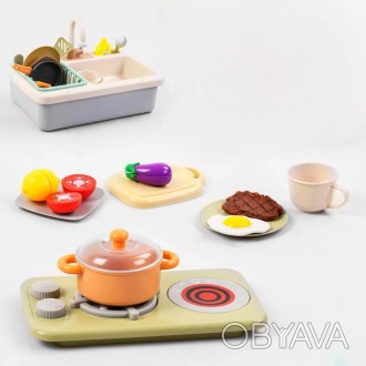 Детский игровой набор посуды с мойкой "Luxury Kitchen Set" автоматическая подача. . фото 1