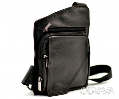 Компактная мужская сумка через плечо FA-232-3md, из натуральной телячьей кожи. . фото 1