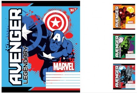 А5/12 кос. без д/л YES Avengers. Legends, зошит учнів. 25 шт. в уп. //. Днепр. фото 1 А5/12 кос. без д/л YES Avengers. Legends, зошит учнів. 25 шт. в уп. //. Днепр. фото 1