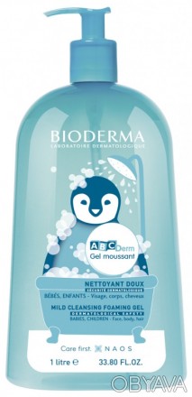 Мягкая детская очищающая пенка для купания Bioderma ABCDerm Mild Cleansing Foami. . фото 1