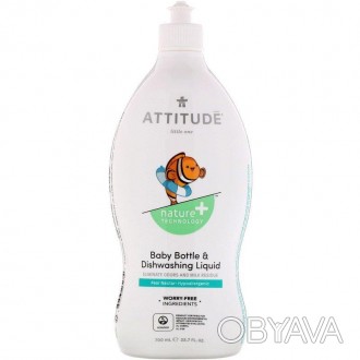 Жидкость для мытья детских бутылочек и посуды с ароматом груши ATTITUDE Little O. . фото 1