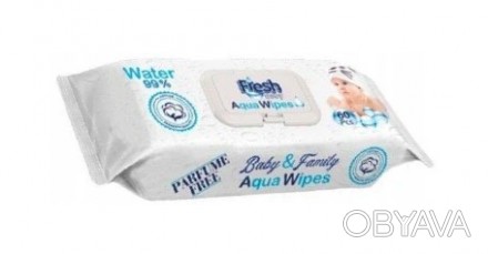 Влажные салфетки ЭКО с экстрактом грейпфрута на водной основе Aqua Wipes Fresh B. . фото 1