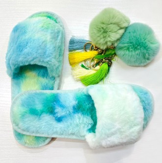 Тапочки женские меховые разноцветные.
Домашняя обувь в интернет-магазине Modnato. . фото 5