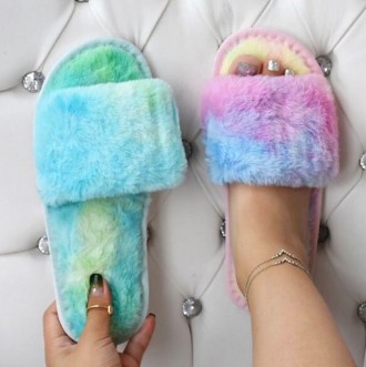Тапочки женские меховые разноцветные.
Домашняя обувь в интернет-магазине Modnato. . фото 3