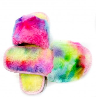 Тапочки женские меховые разноцветные.
Домашняя обувь в интернет-магазине Modnato. . фото 4