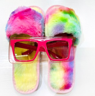 Тапочки женские меховые разноцветные.
Домашняя обувь в интернет-магазине Modnato. . фото 8