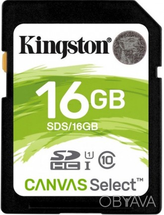 Карта памяти Kingston SDHC 16GB UHS-I U1 Canvas Select (SDS/16GB)
 
Производител. . фото 1