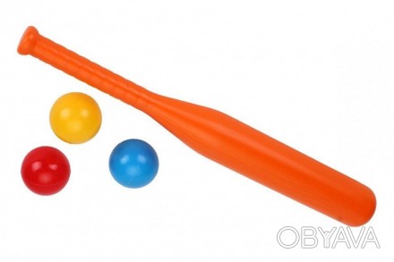 Игровой набор Бейсбол 4968TXK, 3 мячика с битой (Оранжевый)