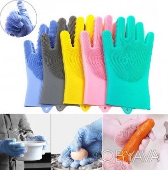 
 Рукавичок зі щіткою для прибирання та миття посуду Kitchen Gloves 5511
Рукавич. . фото 1