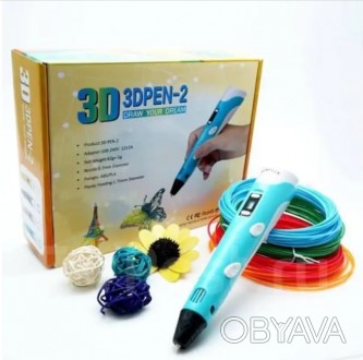 
3D ручка c LCD дисплеем и набором эко пластика для 3Д рисования 3D Pen Blue
Каз. . фото 1