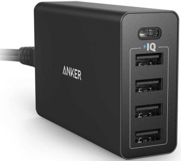 Сетевое зарядное устройство ANKER PowerPort 5 USB-C 40W Hub Charger Black (A2052. Киев. фото 1 Сетевое зарядное устройство ANKER PowerPort 5 USB-C 40W Hub Charger Black (A2052. Киев. фото 1
