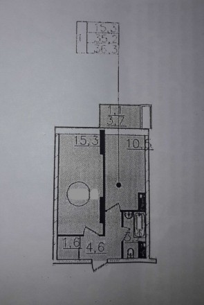 Однокімнатна квартира загальною площею 36,3 м2 розташована на десятому поверсі ш. Киевский. фото 8