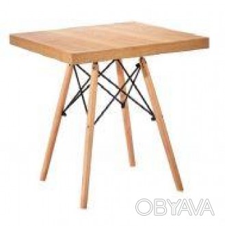 Обідній стіл, квадратний.
Стільниця з HPL матеріалу, колір світле дерево, розмір. . фото 1