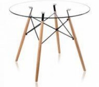 Стол Имз (Eames) стеклянный круглый, диаметр 80 см. Запорожье. фото 1 Стол Имз (Eames) стеклянный круглый, диаметр 80 см. Запорожье. фото 1